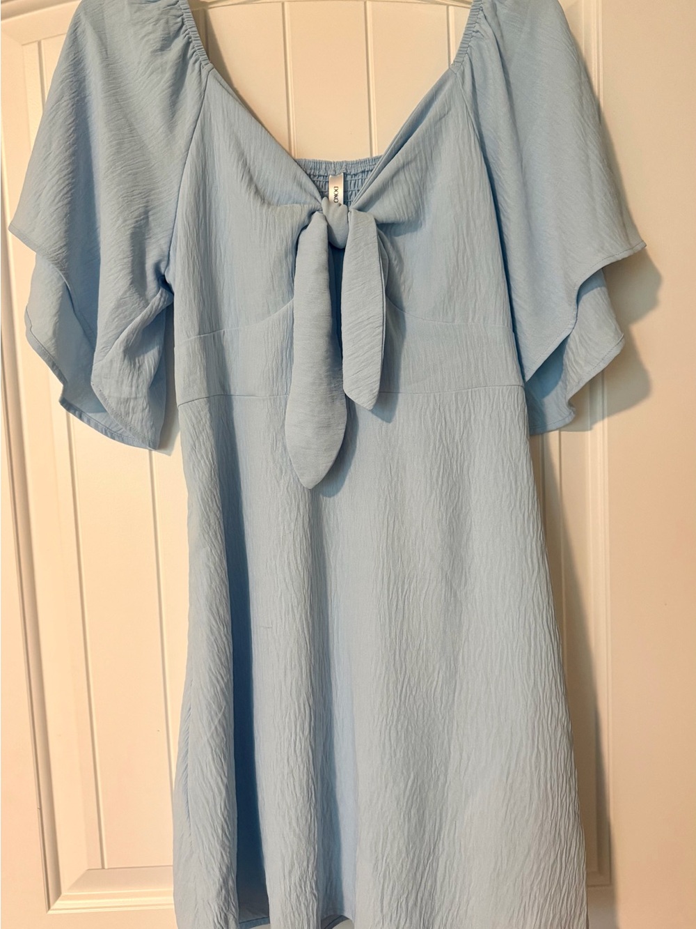 Light Blue Mini Dress with Front Tie